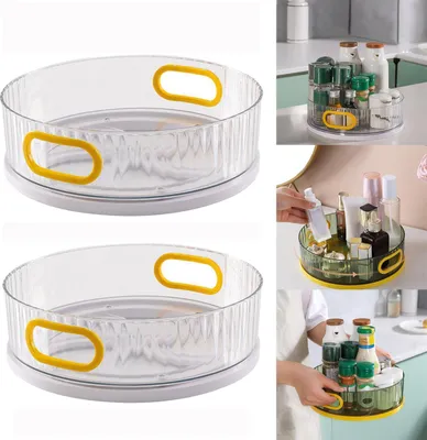 Produktbild von Drehregal 360° drehbar, Gewürz-Organizer, ABS, weiß, 23 x 7 cm