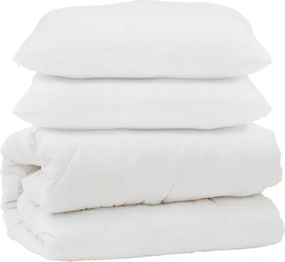 Imagen del producto de vidaXL: Juego de sábanas con fundas de almohada, 3 piezas, color blanco, microfibra