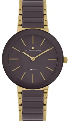 Zdjęcie produktu dla Jacques Lemans 42-7ZE Zegarek damski Monaco złoty/ceramiczny brązowy