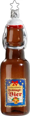 Produktbild von Christbaumschmuck Festtagsbier 13cm Glas Braun 1 Stück