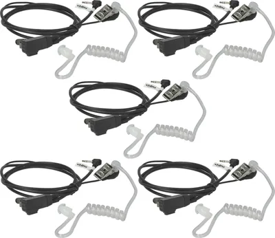 Produktbild von vhbw 5x Headset kompatibel mit Motorola T8500, T8000, T8550, T7400R, T7400AA, T7450R, T7450, T9500, T9000, T9500R Funkgerät - schwarz, Akustikschlauch