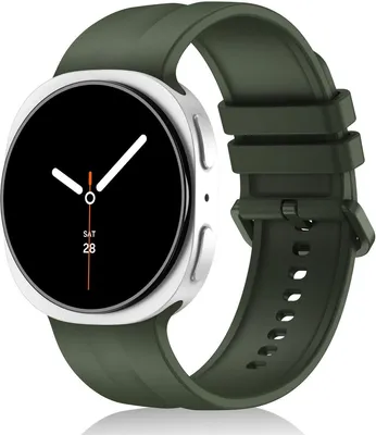 Produktbild von Stravo Sportarmband aus weichem Silikon für Samsung Galaxy Watch 9/8 40/44 mm & Watch 8 Classic 46 mm – M/L – Grün