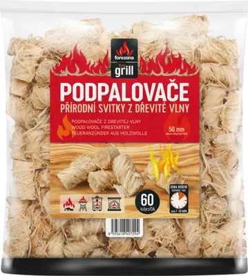 Obrázok produktu pre Nohel Záhradný podpaľovač z drevitej vlny 60ks, 50mm