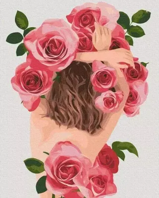Zdjęcie produktu dla Malowanie po numerach - Kobieta kwiat 40x50cm - Twoje Hobby