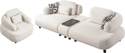 Produktbild von Villa Möbel Sofa Set Eos Creme Relax- und Bettfunktion, Mikrofaser Webstoff