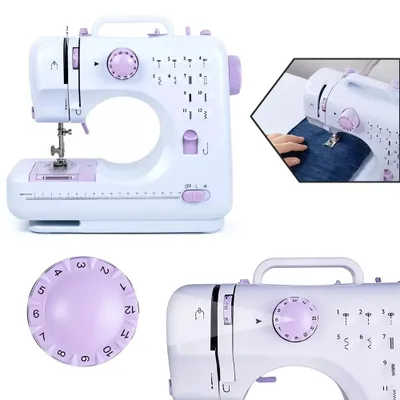 Produktbild von Mini Nähmaschine Elektrisch,Reisenähmaschine mit 12 Stichmustern,Nähmaschine