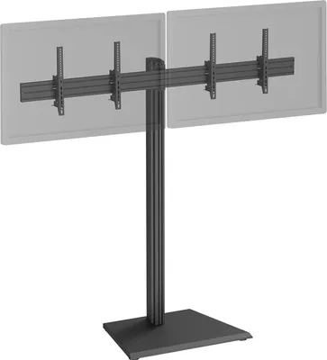 Produktbild von Wandhalterung für TV, Standfußmodell – 2 Bildschirme, 50'' – 55'', Höhe 175 cm, schwarz, neigbar