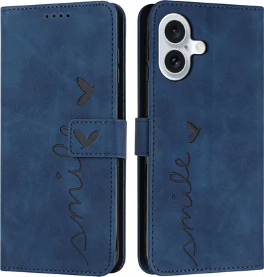 Produktbild von iPhone 17 Hülle - Coverup Smile Klapphülle - Blau