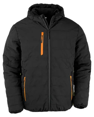Produktbild von Result Genuine Recycled - "Compass" Steppjacke für Herren - Winter FK2990 (XS) (Schwarz/Orange)