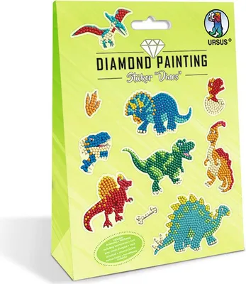 Obrázek produktu pro URSUS Diamond Painting Dinos, Dětská sada na malování diamantů, Vícebarevný