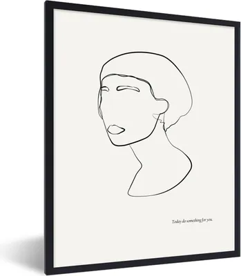 Produktbild von MuchoWow® Gerahmtes Poster Text - Frauen - Strichzeichnungen - Zitate 30x40 cm - Poster mit Schwarzem Bilderrahmen Wandposter Rahmen Foto Bilder - Wanddeko - Kunstdrucke