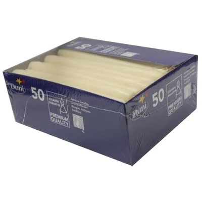 Zdjęcie produktu dla Duni świeczniki kremowe 250x22mm 50 szt