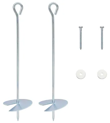 Produktbild von vidaXL Erdanker 2 pcs Silber Ø10 x 40 cm Galvanisiertes Metall