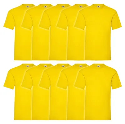 Produktbild von 10er Pack Fruit of the Loom Valueweight T-Shirt Farbe: gelb Größe: 3XL