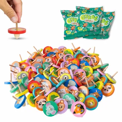 Produktbild von BONNYCO Kreisel für Kinder, Stück 80 Mitgebsel Kindergeburtstag Gastgeschenke. Kleine Geschenke für Kinder, Mitbringsel Kindergeburtstag. Mitgebsel Set, Give Aways. Pinata Füllung, Kreisel Holz