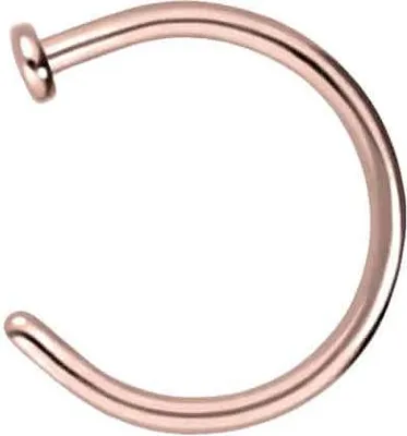Produktbild von Nasenpiercing, Nasenstecker Titan Nasenring offen PLATTE RoséGold Innendurchmesser: 8mm + Stabstärke: 0,8mm