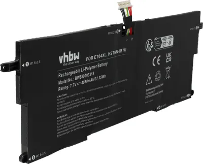 Produktbild von vhbw Akku Ersatz für HP ET04049XL, HSN-I09C, HSTNN-IB7U, 915030-171, ET04XL, 915191-855, 915030-1C1 für Notebook (4850 mAh, 7,7 V, Li-Polymer)