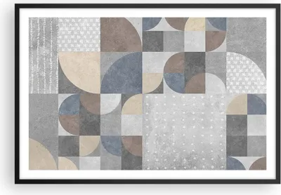 Produktbild von Gerahmtes Poster - Schwarzer Rahmen - Geometrie Kunst Stein - 91,5x61 cm - Wand Bild - Wanddeko - Wandbilder - Kunstposter - Wandposter - Bilderrahmen - Bilder - Kunstdruck - P2BAA91x61-4621