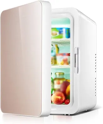 Image de Mini-réfrigérateur - Glacière portable - Refroidissement des boissons - Fonctionnement silencieux - 10 litres - Couleur or