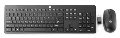 Zdjęcie produktu dla HP T6L04AA, Bezprzewodowy, RF Wireless, Mechaniczna, QWERTY, Czarny, Dołączona myszka