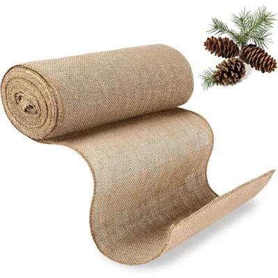 Produktbild von Tischläufer 30x1000 cm Jutegewebe – rustikale Tischdekoration, langlebiger, natürlicher Jute Stoff, selbststehend & vielseitig, ideal für Hochzeiten