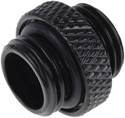 Productafbeelding van Waterkoeling Koppeling - Dubbele Nippel - PC Bouwen - Messing Constructie - 15 mm Lengte - Zwart