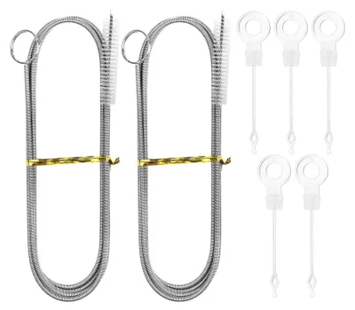 Produktbild von 2 Stück 150cm Kühlschrank Reinigungsbürste Kühlschrank Bürste Schlauchbürste Rohrbürste Lange Flexible Nylon Reinigungsbürste Rohrreinigungsspirale für Entblocken von Abflusslöchern, für Kühlschrankpflege, Haushaltsreinigung, Abflussreinigung