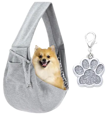 Produktbild von Hundetragetasche Hundetasche Tragetasche - 12 cm Gurtbreite - Hellgrau - Für kleine Hunde und Katzen