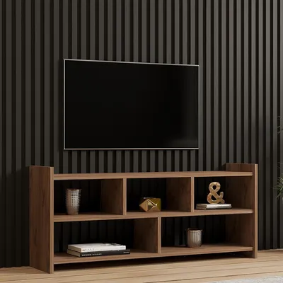 Produktbild von Loreglia - TV-Schrank, 118x28x55h cm Eichenbraun, 5 Regale