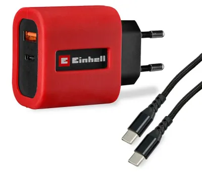 Image de Chargeur rapide USB - 65 W - USB-C et USB-A - câble USB-C 1 m