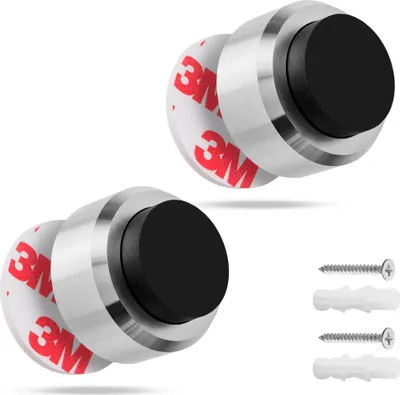 Produktbild von ECENCE Türstopper Wand Edelstahl 2x Wand-Puffer Gummi-Puffer, Tür-Puffer, Door-Stopper Türgriff,