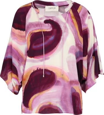 Immagine prodotto di Maglietta a maniche corte "Cartoon Bluse" color crema/viola, taglia 34