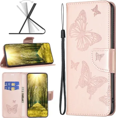 Produktbild von Mobigear Butterfly  Nokia G21 Hülle Klapphülle Geldbörse - Roségold