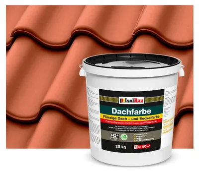 Isolbau Dachfarbe Ziegelrot 25 kg Sockelfarbe Dachlack Fassadenfarbe wasserdicht