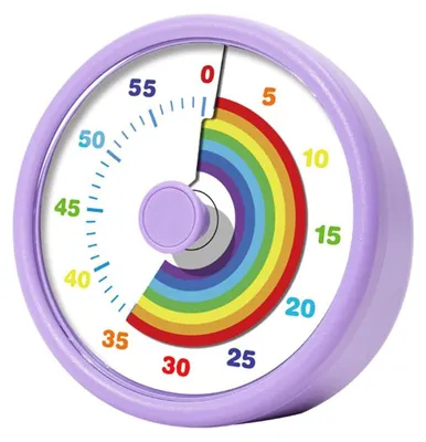 Produktbild von OKWISH Visueller Timer für Kinder, 60-Minuten Countdown für Klassenzimmer Büro Küche, Schreibtisch Kinder Zeitmana gement Tools mit leisem Betrieb, Lila