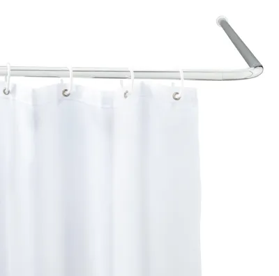 Image de WENKO équerre barres universelles chrome ø 20 mm baignoire douche rideau coins salle de bain