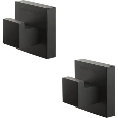Produktbild von 32S1-B Handtuchhaken schwarz, 2 Stück, schwarz, Haken für Badezimmer und Küche, Wandhaken für Badezimmer, Küchenhandtuchhaken