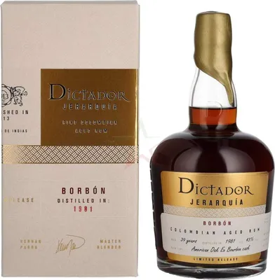 Produktbild von Dictador JERARQUÍA 39 Years Old BORBÓN Colombian Aged Rum 1981 43.00 % 0,70 lt.
