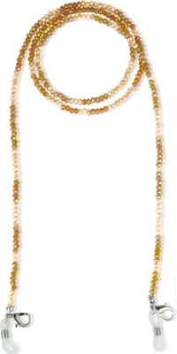 Produktbild von Brillenkette Maskenkette mit Glaskristallperlen - Bernstein