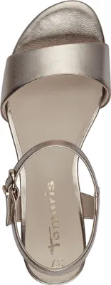 Produktbild von Tamaris Damen Sandalette Sandale Metallic Lack Blockabsatz 1-28249-42, Größe:37 EU, Farbe:Gold