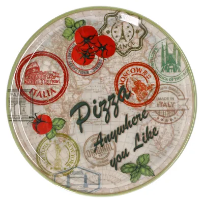 Obrázek produktu pro Talíř na pizzu Moskva zelený Ø 33 cm servírovací talíř XL talíř porcelánový velký talíř