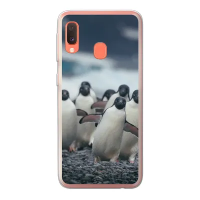 Produktbild von MuchoWow® Handyhülle Schutzhülle Hülle für Samsung Galaxy A20e Adeliepinguine am Strand Silikon Softcase Handy Hülle - Abdeckung