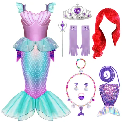 Produktbild von Spooktacular Creations Mädchen Meerjungfrau Kostüm, Kinder Meerjungfrau Prinzessin Dress Up mit Zubehör für Halloween-3T