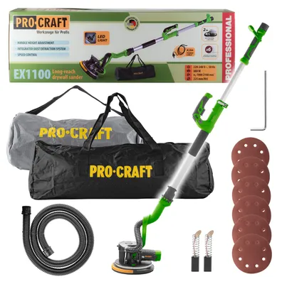 Image de Procraft EX1100 ponceuse pour cloison sèche 880 watts 225 mm + sac