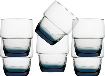 Image de Lot de 6 verres à eau, empilables, incassables - Bleu, Ecozen