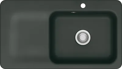 Produktbild von KeraDomo Spüle JUNA 90 in EIBE - Becken rechts mit Handbetätigung / Systemceram / Keramikspüle