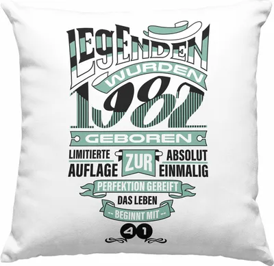 Produktbild von TRENDATION 40. Geburtstag Deko-Kissen mit Füllung 40x40 Frau Mann Geschenk 40er Geschenkidee 40 Mutter Vater (Grau)