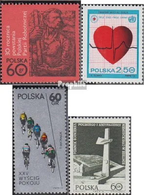 Produktbild von Briefmarken Polen 1972 Mi 2142,2148,2158,2159 (kompl.Ausg.) gestempelt Arbeiterpartei