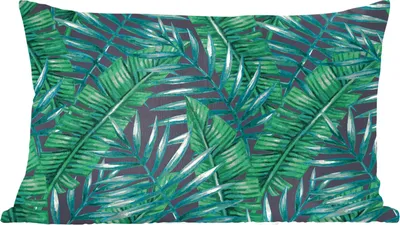 Produktbild von MuchoWow® Zierkissen Sofakissen Wohnzimmer Dekokissen 50x30 cm Blätter - Tropisch - Dschungel - Natur - Wohnzimmerdekoration - Polster mit Photo