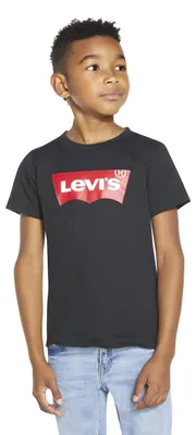 Obrázok produktu pre Tričko Levi's Kids s krátkymi rukávmi a motýlikovým výstrihom, čierna farba, veľkosť 2 roky